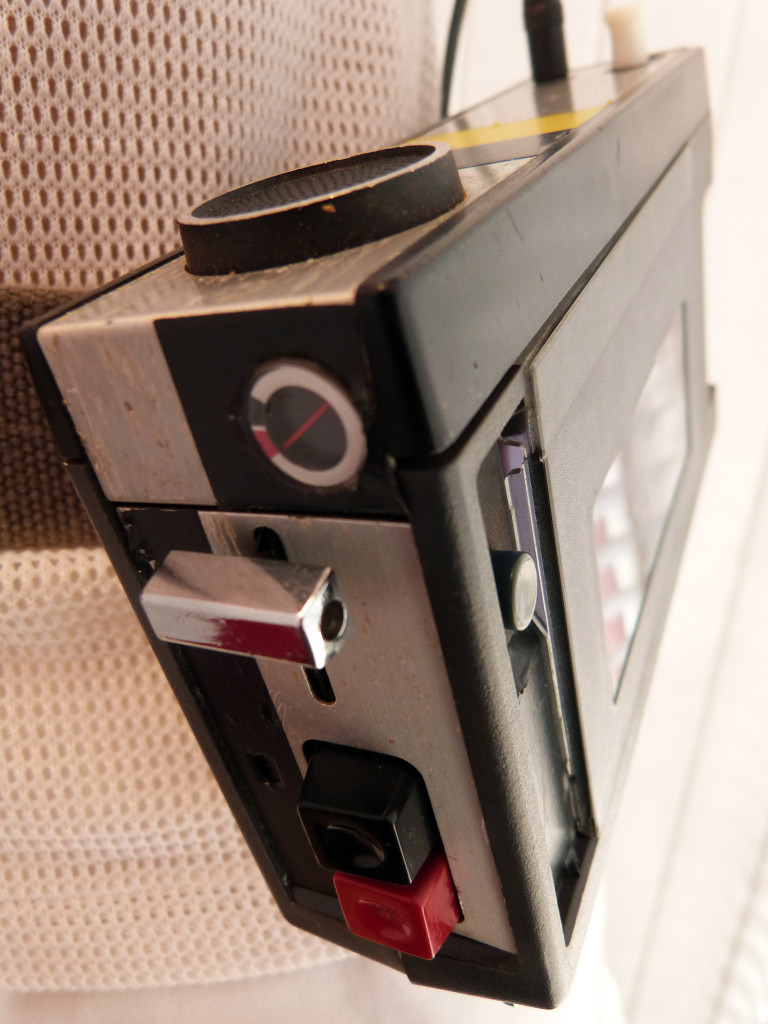 Stereobelt Mark II. Close up of tape player unit.